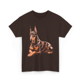 Doberman Pinscher Dog Portrait T-Shirt - Dark Chocolate