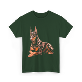 Doberman Pinscher Dog Portrait T-Shirt - Forest Green