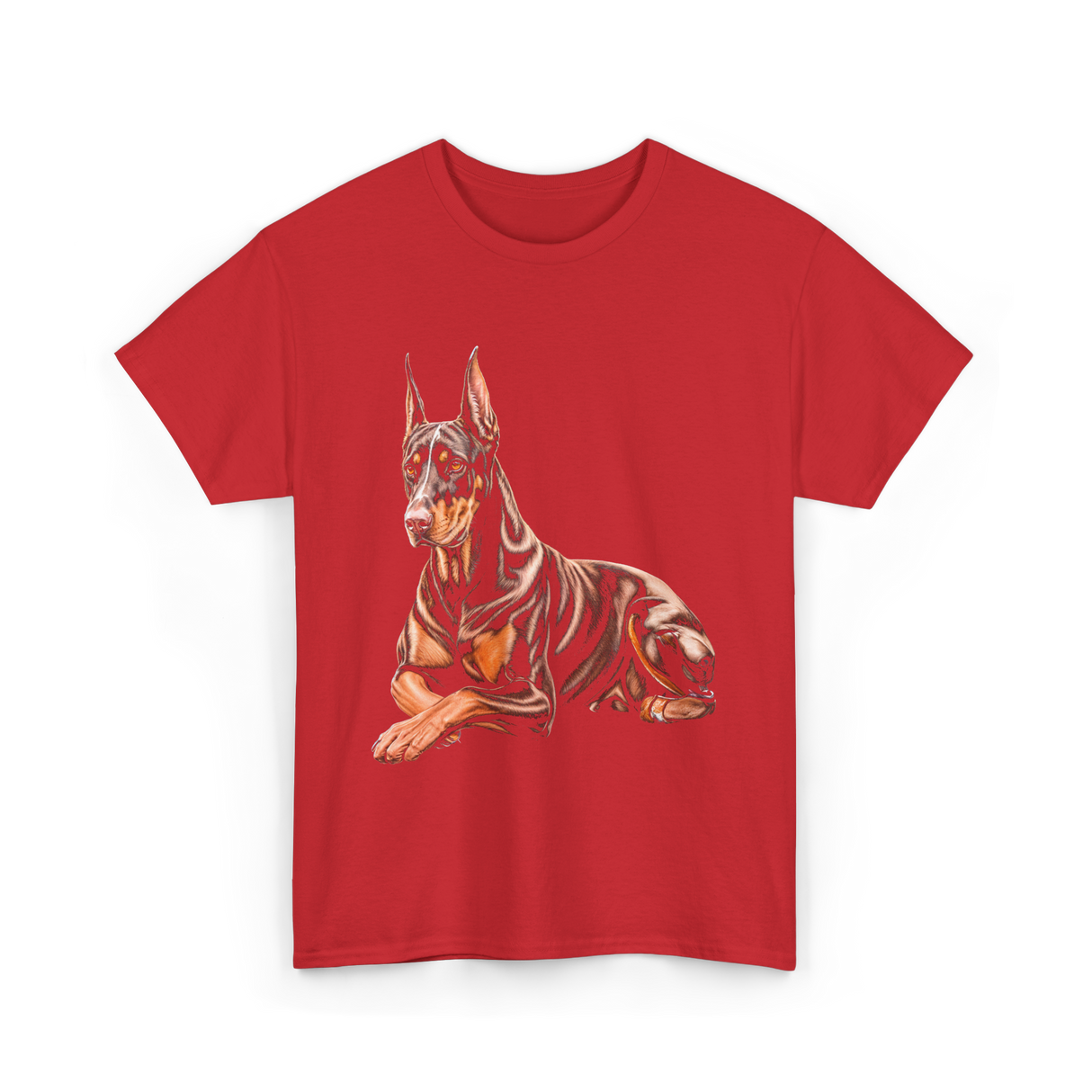 Doberman Pinscher Dog Portrait T-Shirt - Red