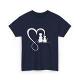 Dog Cat Heart Animal Love T-Shirt - Navy