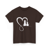 Dog Cat Heart Animal Love T-Shirt - Dark Chocolate