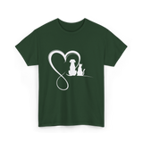 Dog Cat Heart Animal Love T-Shirt - Forest Green