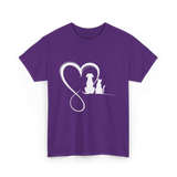 Dog Cat Heart Animal Love T-Shirt - Purple