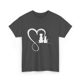 Dog Cat Heart Animal Love T-Shirt - Dark Heather