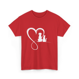 Dog Cat Heart Animal Love T-Shirt - Red