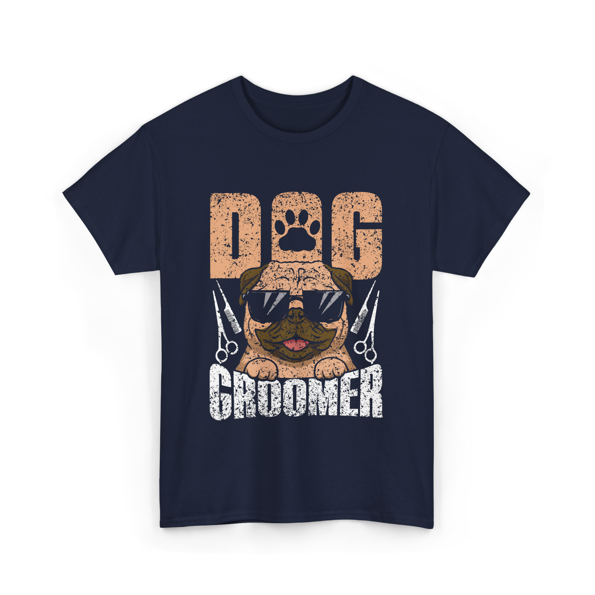 Dog Groomer Cute Dogs Grooming T-Shirt - Navy