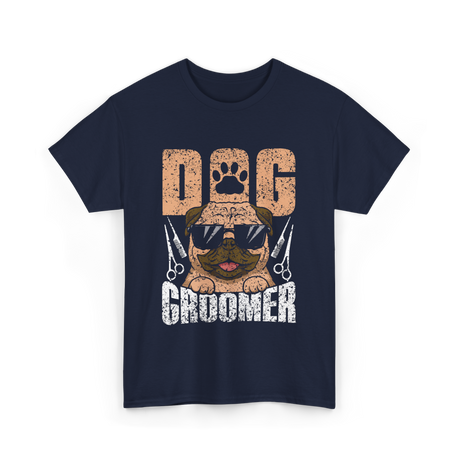 Dog Groomer Cute Dogs Grooming T-Shirt - Navy