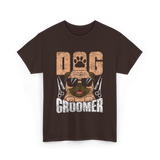 Dog Groomer Cute Dogs Grooming T-Shirt - Dark Chocolate