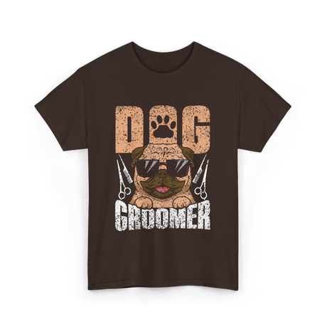 Dog Groomer Cute Dogs Grooming T-Shirt - Dark Chocolate