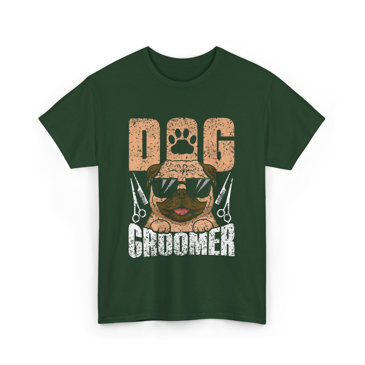 Dog Groomer Cute Dogs Grooming T-Shirt - Forest Green