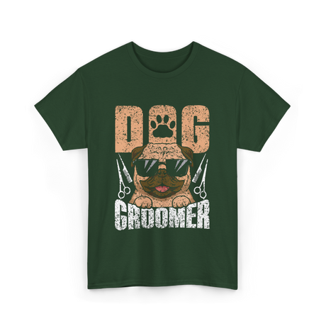 Dog Groomer Cute Dogs Grooming T-Shirt - Forest Green