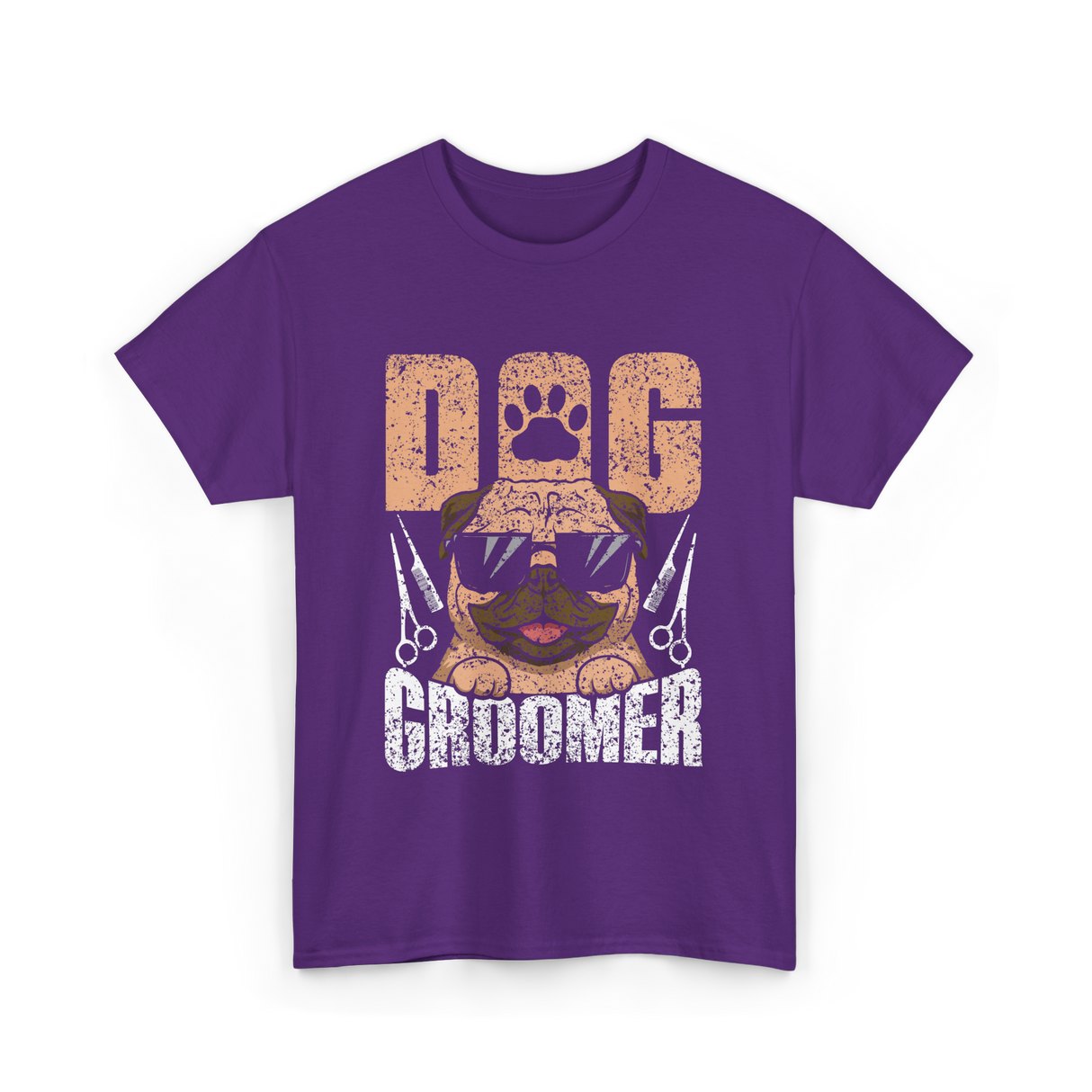 Dog Groomer Cute Dogs Grooming T-Shirt - Purple