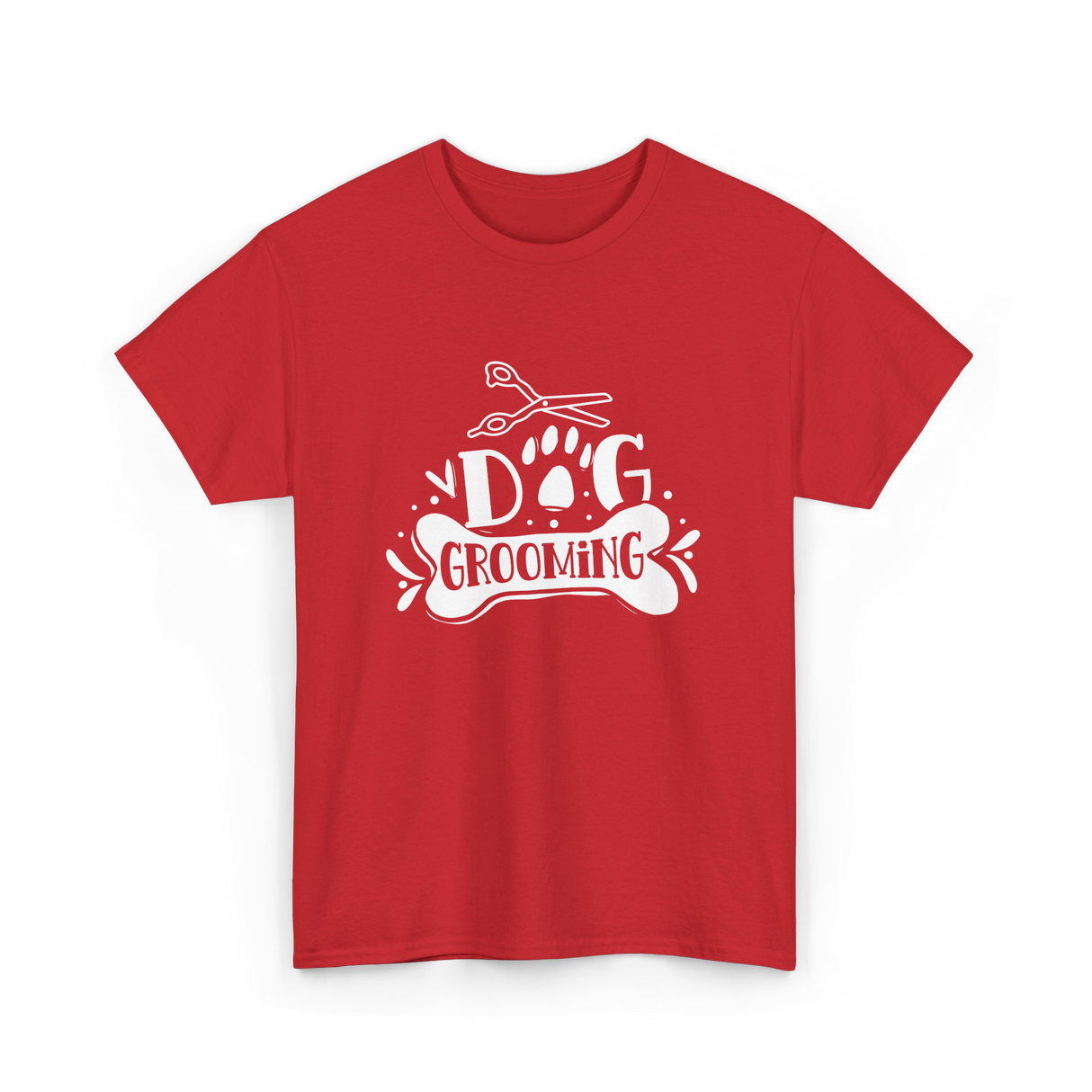 Dog Grooming Groomer Dogs T-Shirt - Red