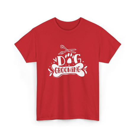 Dog Grooming Groomer Dogs T-Shirt - Red