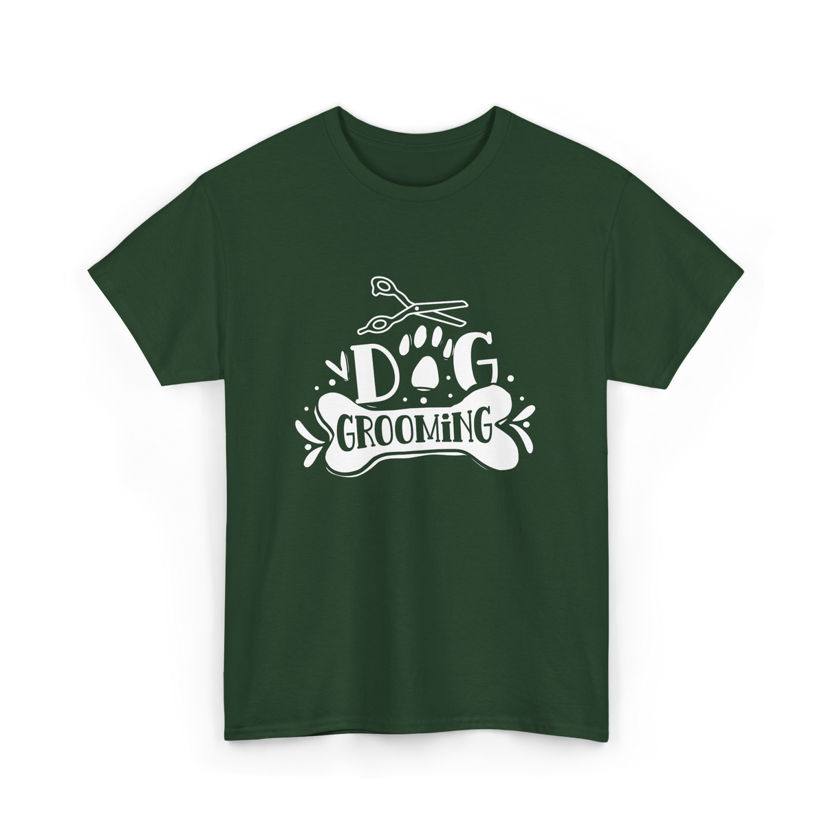 Dog Grooming Groomer Dogs T-Shirt - Forest Green