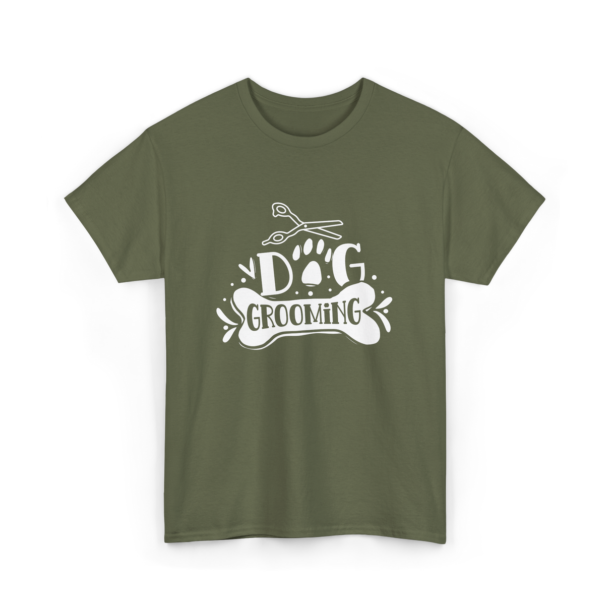 Dog Grooming Groomer Dogs T-Shirt - Military Green