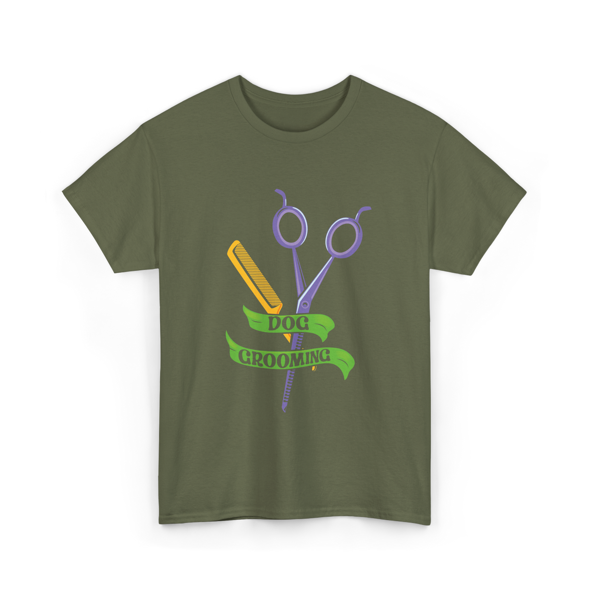 Dog Grooming Job Grooming T-Shirt - Military Green