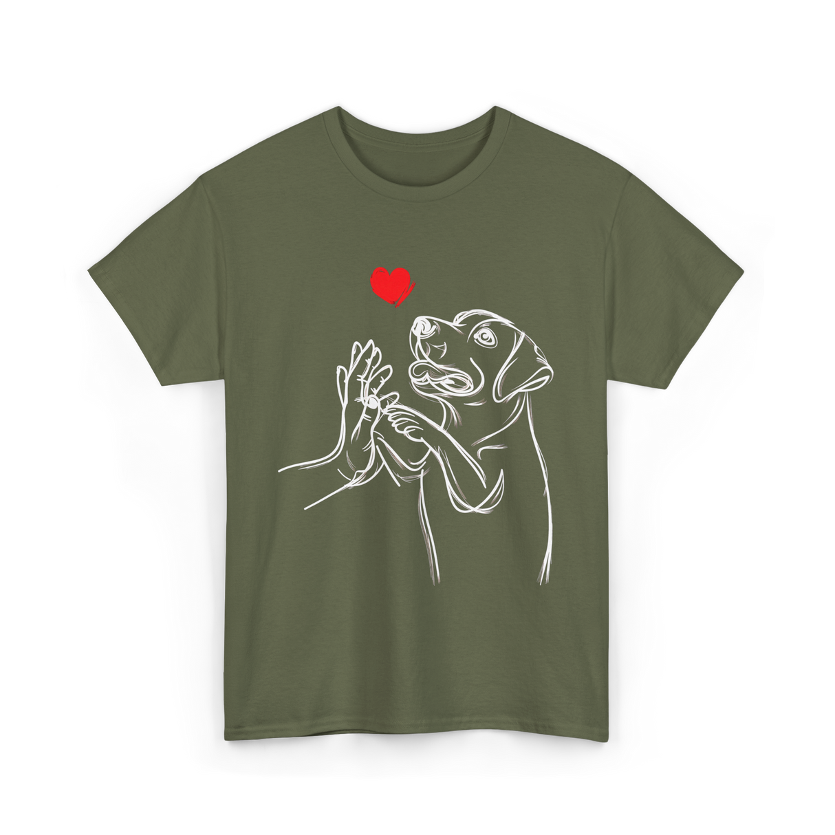 Dog Love Labrador Retriever T-Shirt - Military Green