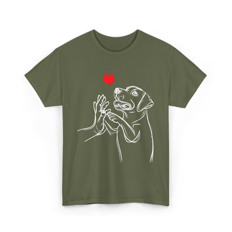 Dog Love Labrador Retriever T-Shirt - Military Green