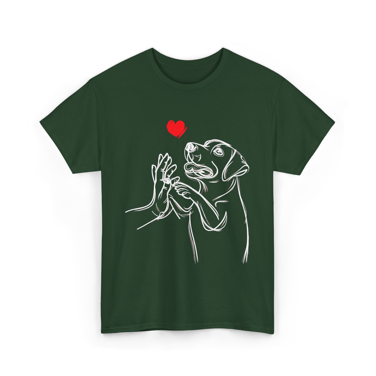 Dog Love Labrador Retriever T-Shirt - Forest Green