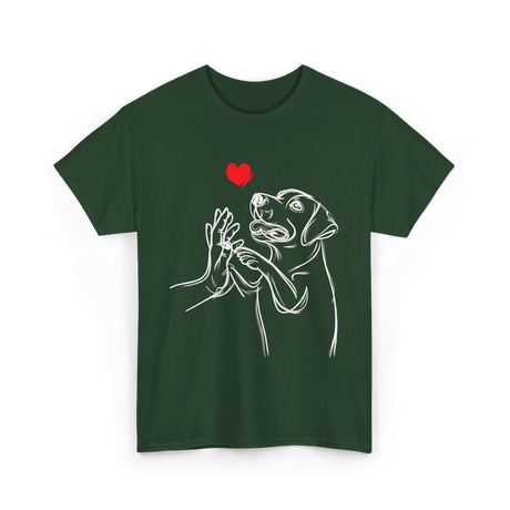 Dog Love Labrador Retriever T-Shirt - Forest Green