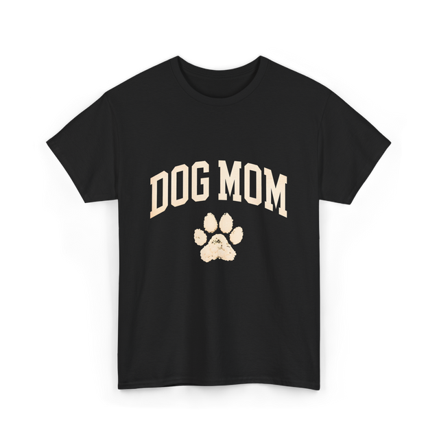 Dog Mom Paw Dog Lover T-Shirt - Black