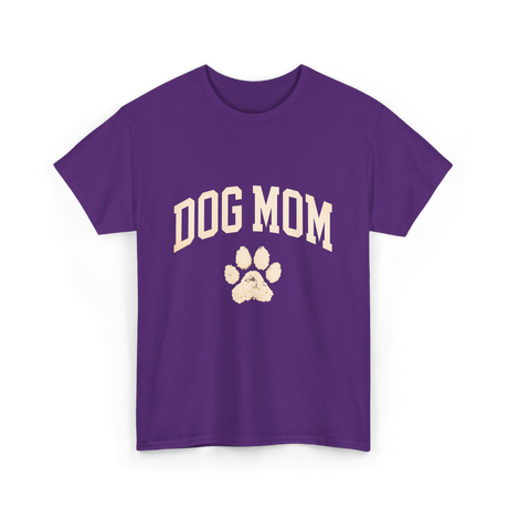 Dog Mom Paw Dog Lover T-Shirt - Purple