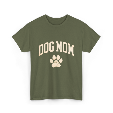 Dog Mom Paw Dog Lover T-Shirt - Military Green