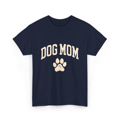 Dog Mom Paw Dog Lover T-Shirt - Navy