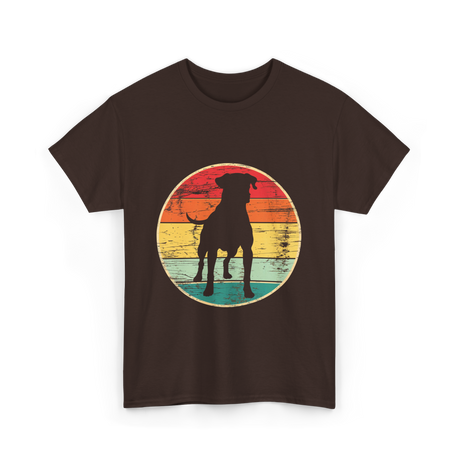 Dog Silhouette Art Canine T-Shirt - Dark Chocolate