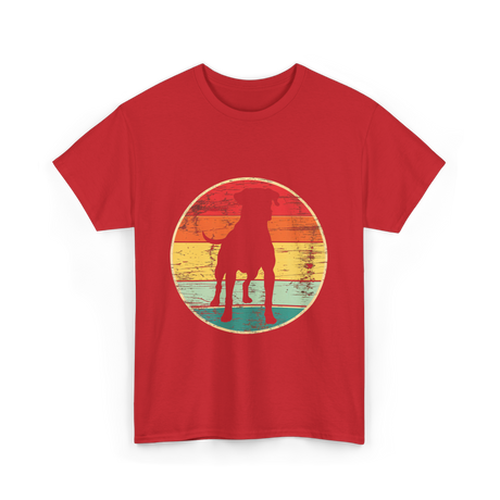 Dog Silhouette Art Canine T-Shirt - Red