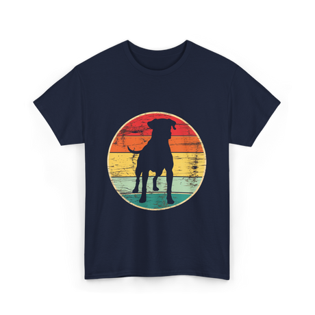 Dog Silhouette Art Canine T-Shirt - Navy