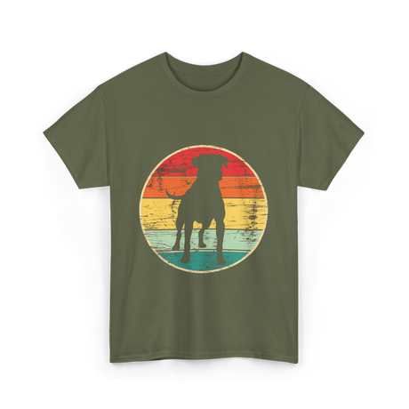 Dog Silhouette Art Canine T-Shirt - Military Green