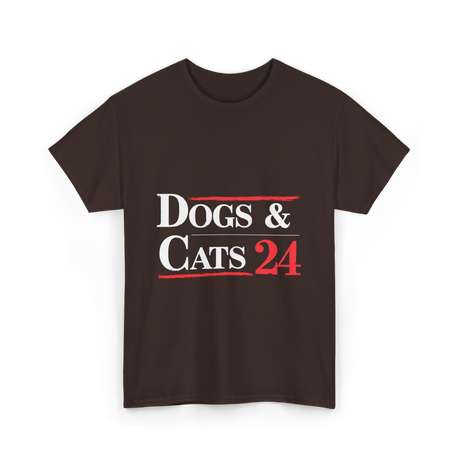 Dogs and Cats Pet Lovers T-Shirt - Dark Chocolate