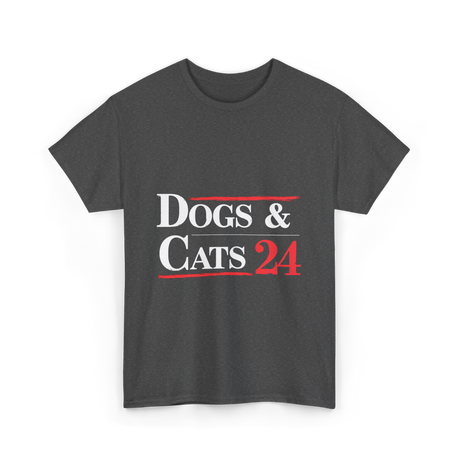 Dogs and Cats Pet Lovers T-Shirt - Dark Heather