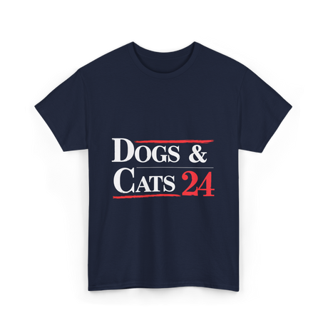 Dogs and Cats Pet Lovers T-Shirt - Navy