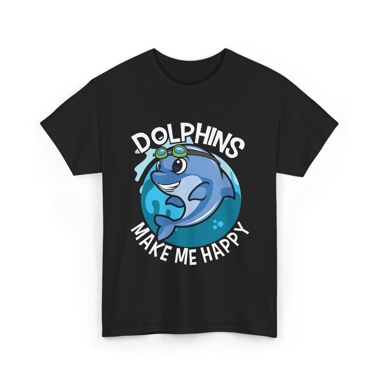 Dolphins Make Me T-Shirt - Black