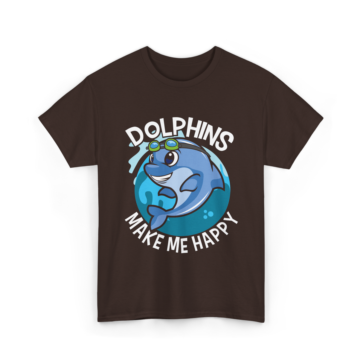 Dolphins Make Me T-Shirt - Dark Chocolate