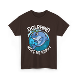 Dolphins Make Me T-Shirt - Dark Chocolate