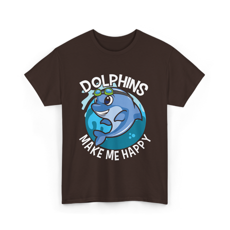 Dolphins Make Me T-Shirt - Dark Chocolate