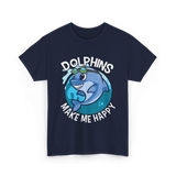 Dolphins Make Me T-Shirt - Navy