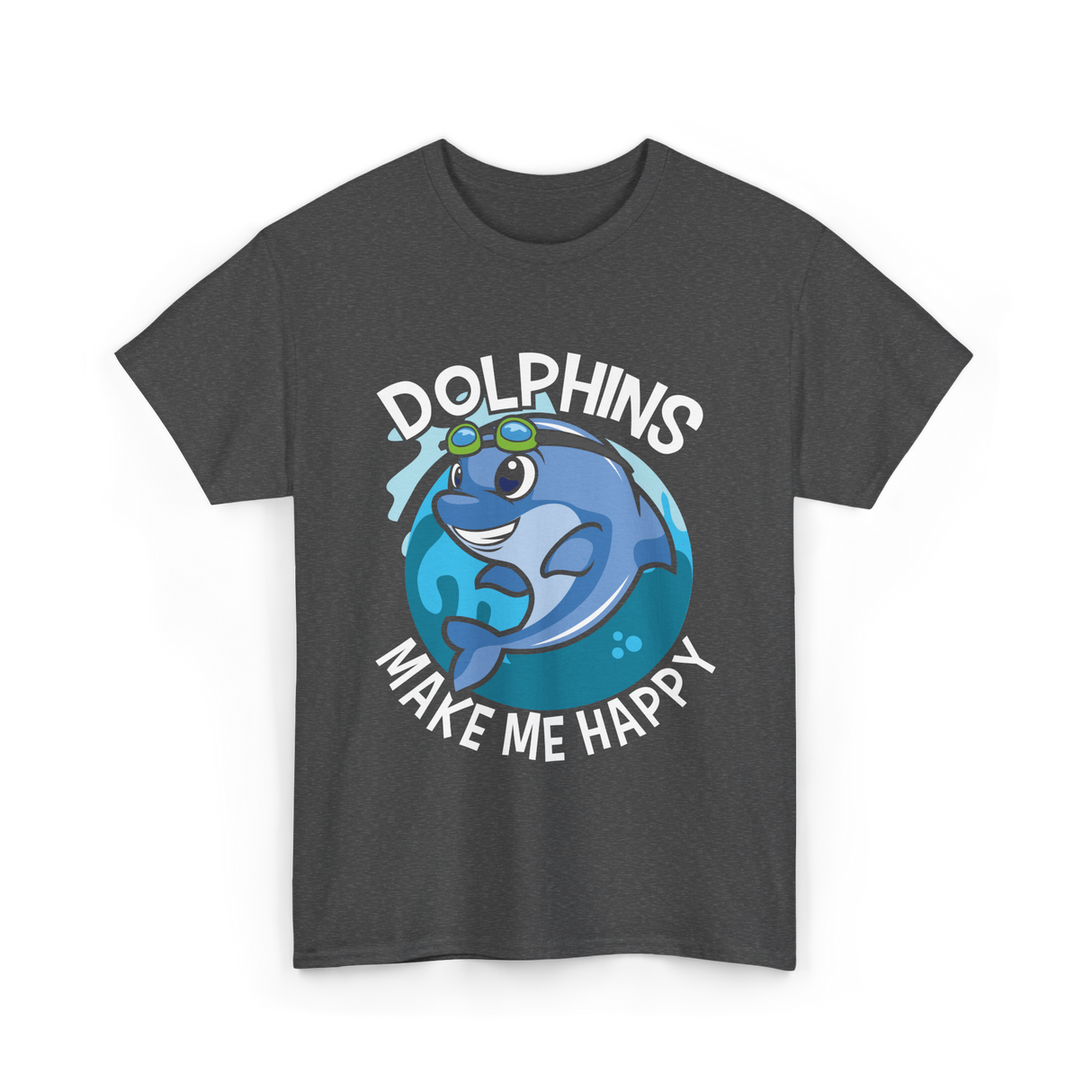 Dolphins Make Me T-Shirt - Dark Heather