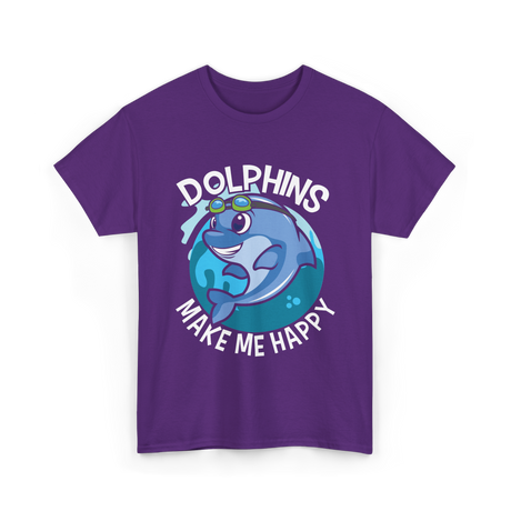 Dolphins Make Me T-Shirt - Purple