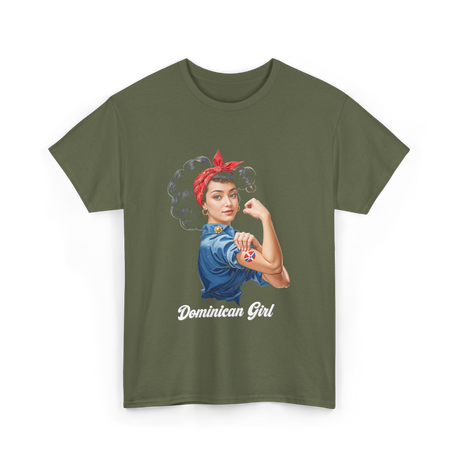 Dominican Girl Dominican Republic T-Shirt - Military Green