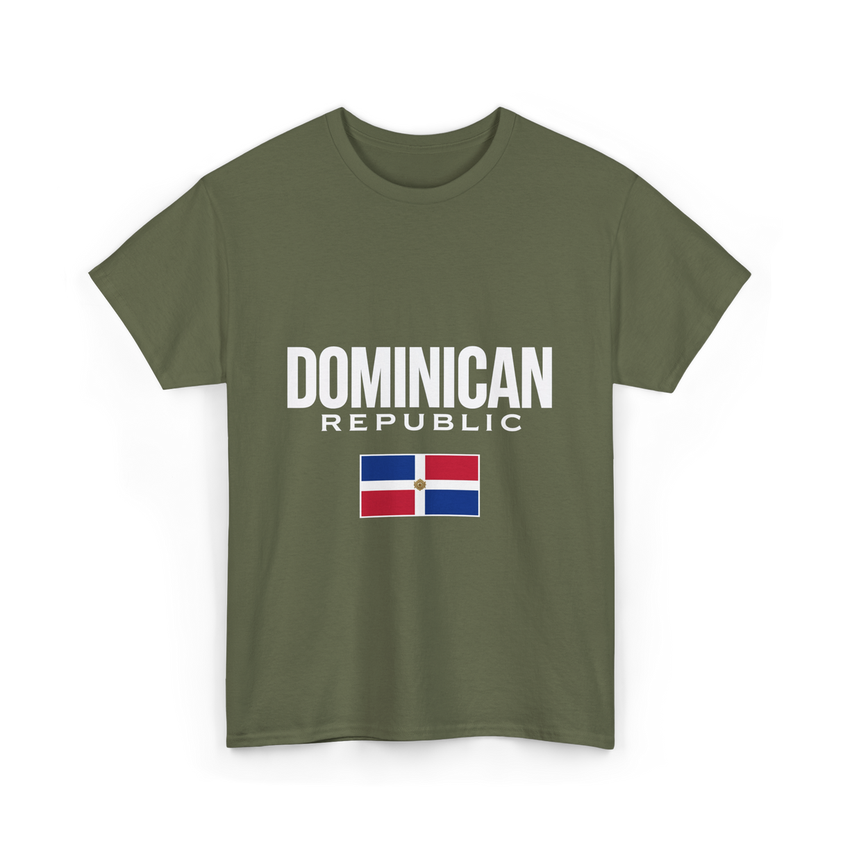 Dominican Republic Flag Dominican T-Shirt - Military Green