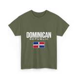 Dominican Republic Flag Dominican T-Shirt - Military Green