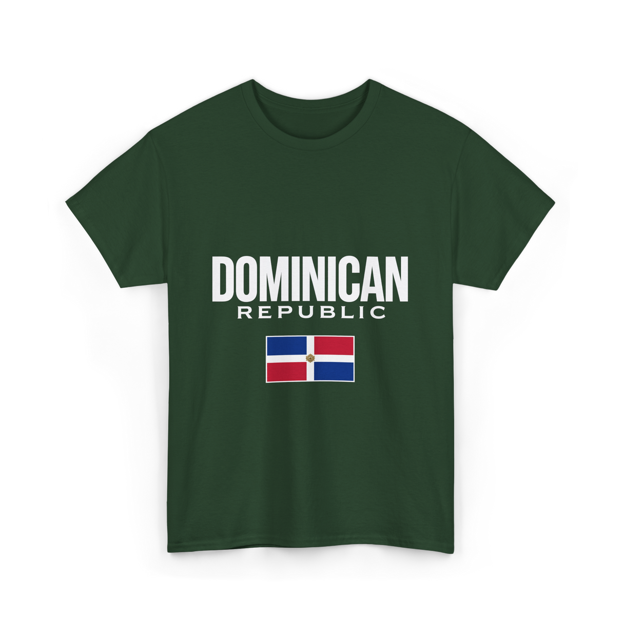 Dominican Republic Flag Dominican T-Shirt - Forest Green