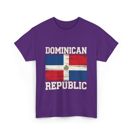 Dominican Republic Flag Patriotism T-Shirt - Purple