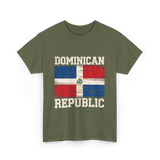 Dominican Republic Flag Patriotism T-Shirt - Military Green