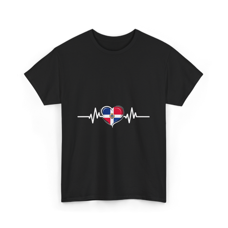 Dominican Republic Heartbeat Dominican Roots T-Shirt - Black